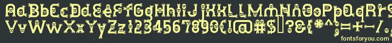 DusthomemanMedium-fontti – keltaiset fontit mustalla taustalla