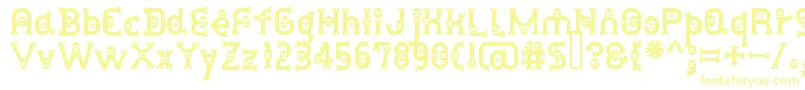 DusthomemanMedium-Schriftart – Gelbe Schriften auf weißem Hintergrund