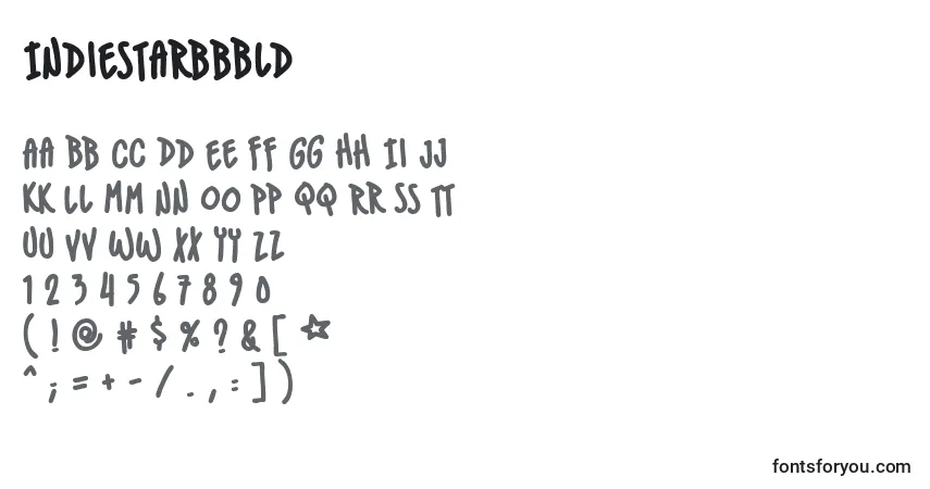 Шрифт IndiestarbbBld (100361) – алфавит, цифры, специальные символы