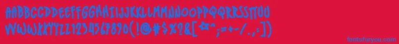 IndiestarbbBld Font – Blue Fonts on Red Background