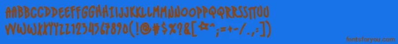 IndiestarbbBld Font – Brown Fonts on Blue Background