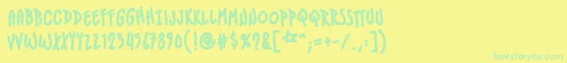 IndiestarbbBld Font – Green Fonts on Yellow Background