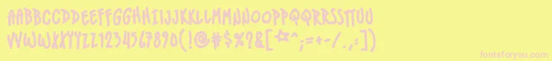 IndiestarbbBld Font – Pink Fonts on Yellow Background