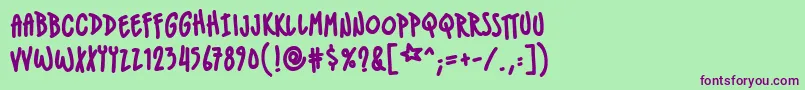 IndiestarbbBld Font – Purple Fonts on Green Background