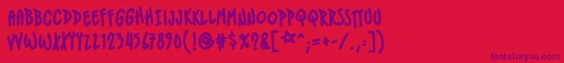 IndiestarbbBld Font – Purple Fonts on Red Background