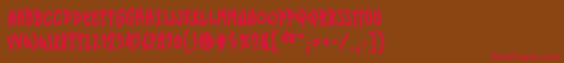 IndiestarbbBld Font – Red Fonts on Brown Background