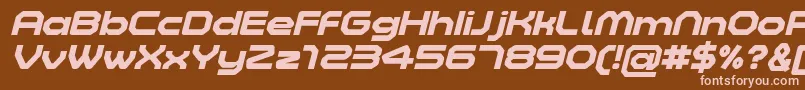 Weitere Informationen zur ZeltaSixBoldItalicDemo-Schriftart ZeltaSixBoldItalicDemo-Schriftart – Rosa Schriften auf braunem Hintergrund