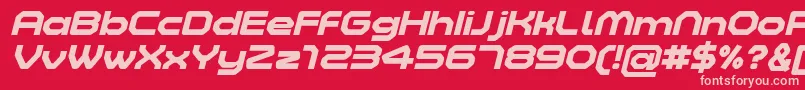 Police ZeltaSixBoldItalicDemo – polices roses sur fond rouge