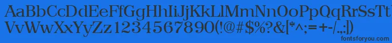 フォントPriamosRegular – 黒い文字の青い背景