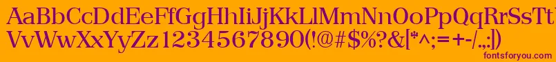 PriamosRegular Font – Purple Fonts on Orange Background