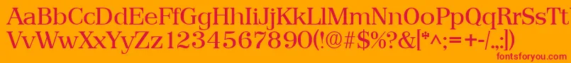 フォントPriamosRegular – オレンジの背景に赤い文字