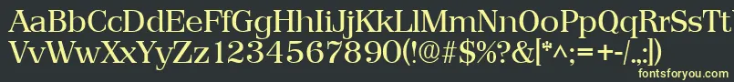 フォントPriamosRegular – 黒い背景に黄色の文字