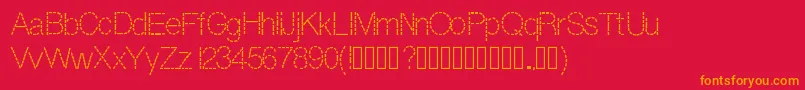 フォントDashness – 赤い背景にオレンジの文字