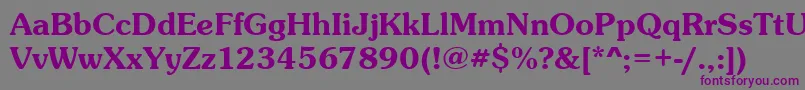 Souveniritcteedem-fontti – violetit fontit harmaalla taustalla