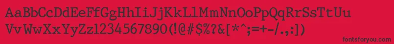 PrestigeNormalRegular Font – Black Fonts on Red Background