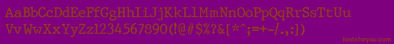 PrestigeNormalRegular Font – Brown Fonts on Purple Background