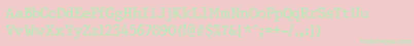 PrestigeNormalRegular Font – Green Fonts on Pink Background