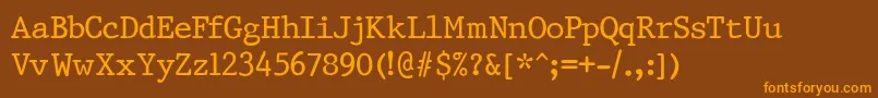 PrestigeNormalRegular Font – Orange Fonts on Brown Background