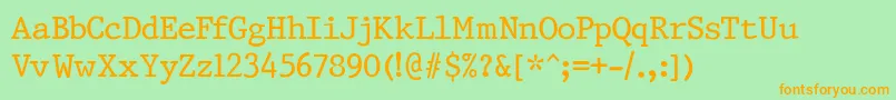 PrestigeNormalRegular Font – Orange Fonts on Green Background