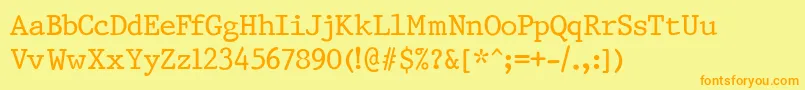 PrestigeNormalRegular Font – Orange Fonts on Yellow Background