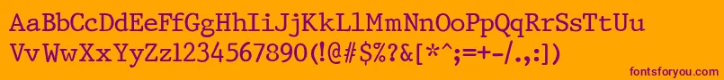 PrestigeNormalRegular Font – Purple Fonts on Orange Background