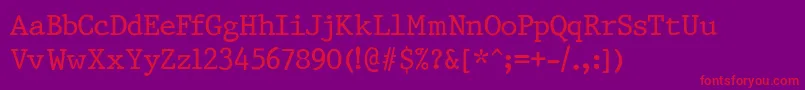 PrestigeNormalRegular Font – Red Fonts on Purple Background