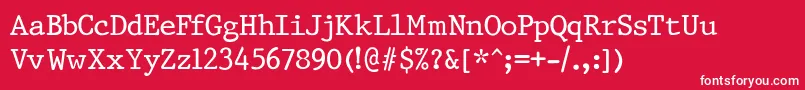 PrestigeNormalRegular Font – White Fonts on Red Background