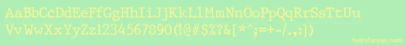 PrestigeNormalRegular Font – Yellow Fonts on Green Background