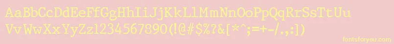 PrestigeNormalRegular Font – Yellow Fonts on Pink Background