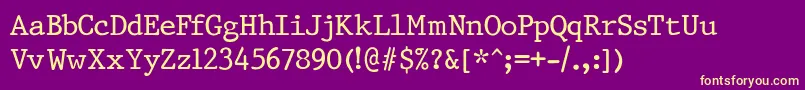 PrestigeNormalRegular Font – Yellow Fonts on Purple Background