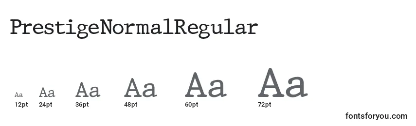 Размеры шрифта PrestigeNormalRegular