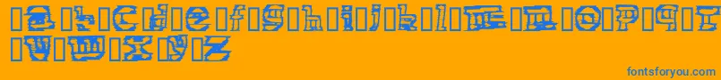 フォントElectronicCobbler – オレンジの背景に青い文字