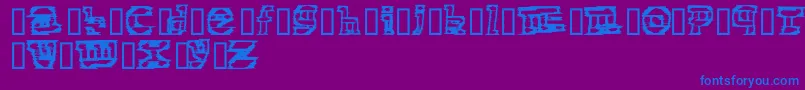 ElectronicCobbler-Schriftart – Blaue Schriften auf violettem Hintergrund