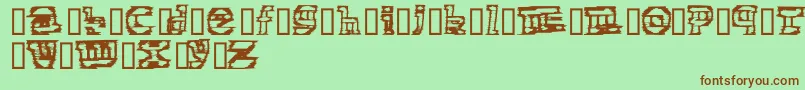 フォントElectronicCobbler – 緑の背景に茶色のフォント