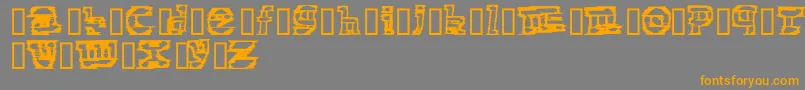 フォントElectronicCobbler – オレンジの文字は灰色の背景にあります。