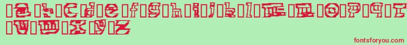 フォントElectronicCobbler – 赤い文字の緑の背景