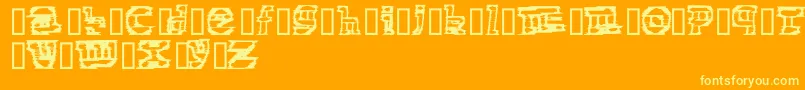 ElectronicCobbler-fontti – keltaiset fontit oranssilla taustalla