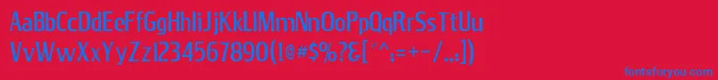 Jana-Schriftart – Blaue Schriften auf rotem Hintergrund