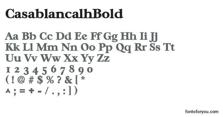 Czcionka CasablancalhBold – alfabet, cyfry, specjalne znaki