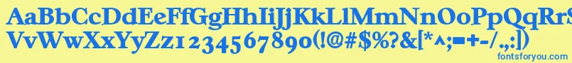 Шрифт CasablancalhBold – синие шрифты на жёлтом фоне