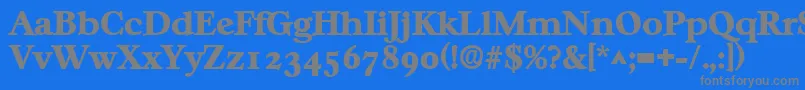 フォントCasablancalhBold – 青い背景に灰色の文字