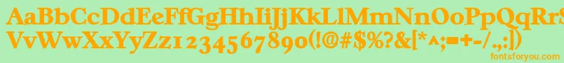 CasablancalhBold Font – Orange Fonts on Green Background