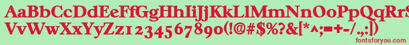 CasablancalhBold Font – Red Fonts on Green Background