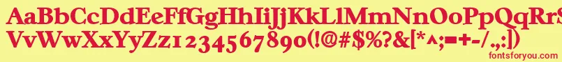 Czcionka CasablancalhBold – czerwone czcionki na żółtym tle