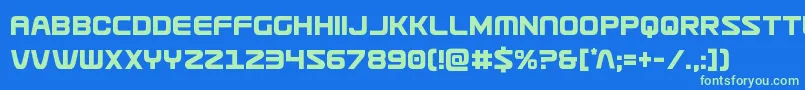 Usuzicond Font – Green Fonts on Blue Background