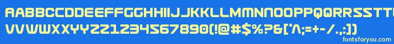 Usuzicond Font – Yellow Fonts on Blue Background