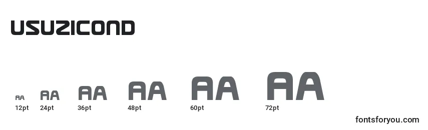 Usuzicond Font Sizes