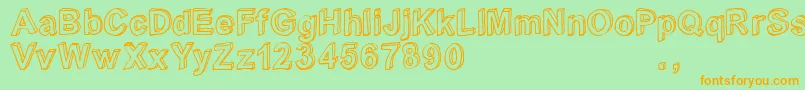 Crialtrial Font – Orange Fonts on Green Background