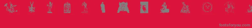 フォントGods – 赤い背景に灰色の文字