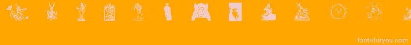 Gods Font – Pink Fonts on Orange Background